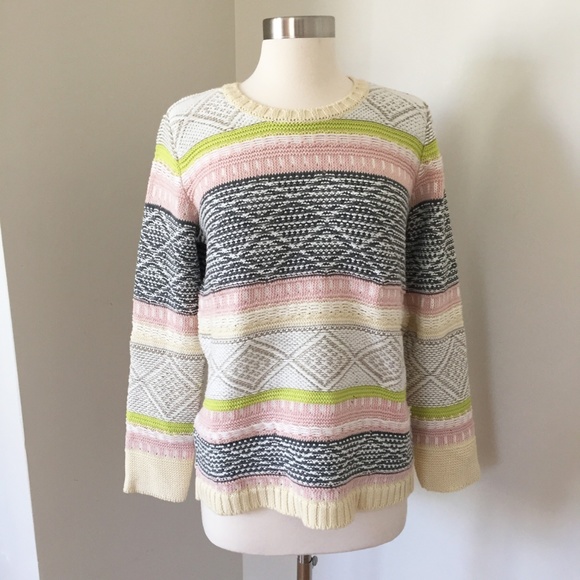 ANTHROPOLOGIE Striped Fairisle Jumper, Multi, M - Picture 2 of 7